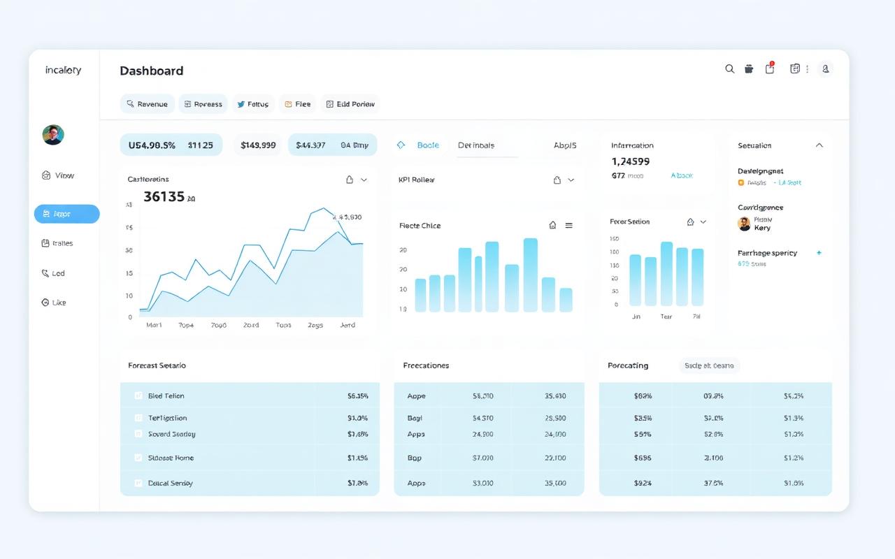 Live financial dashboard with KPIs and trends